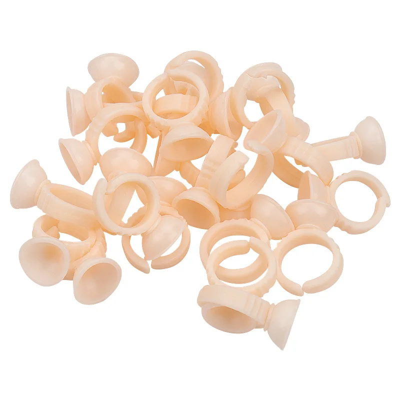 100pcs Silicone Tattoo Ink Ring Cup Disposable Grafting Eyelash Drops Glue Ring Tray Permanent Makeup Pigment Holder Container