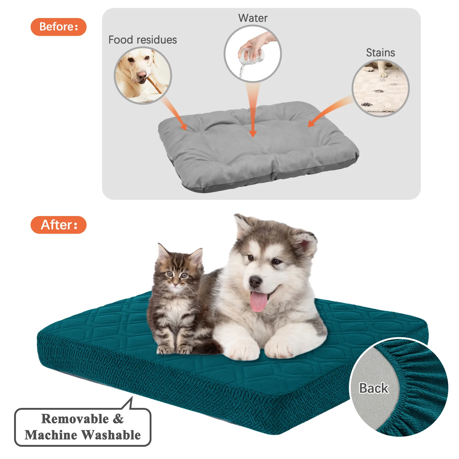 Dog Bed Covers Replacement Washable - Waterproof Dog Bed Covers Quilted, Water Absorbable Pet Puppy Bed Cover for Dog Cat 5