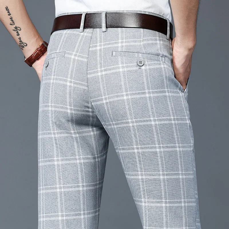 grey plaid dress pants men MaxDavoli Charcoal Plaid Dress Pants main image 0