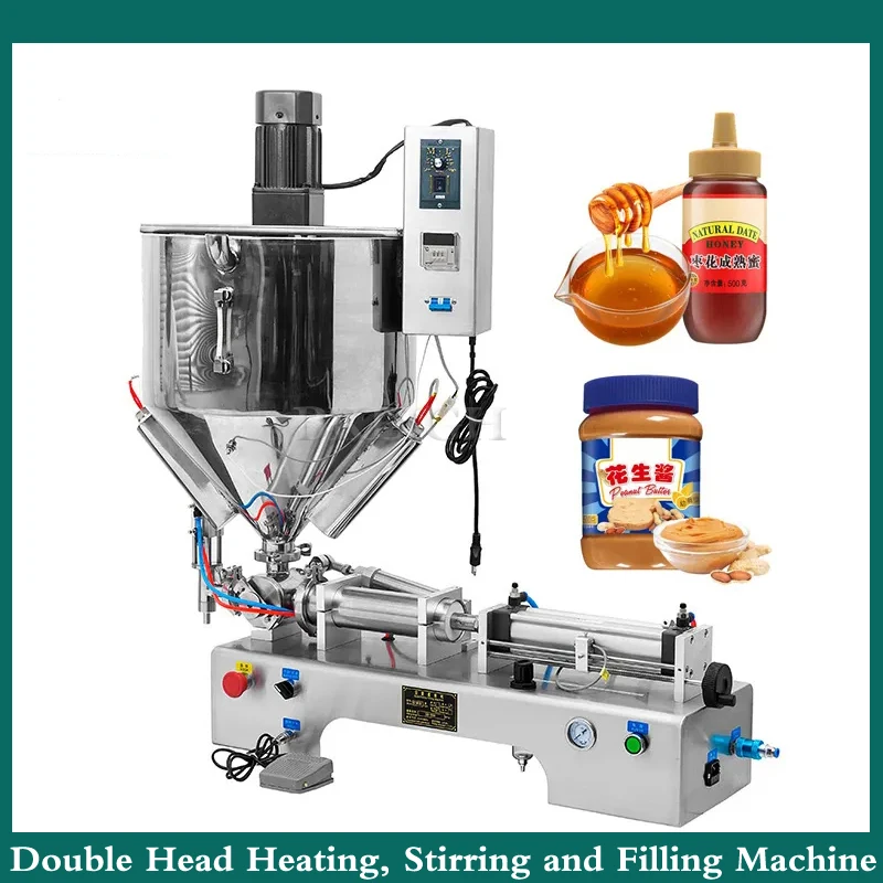 

Commercial Automatic Laundry Detergent Emulsion Pneumatic Filling Machine With Heating And Stirring Paste Cola Filler