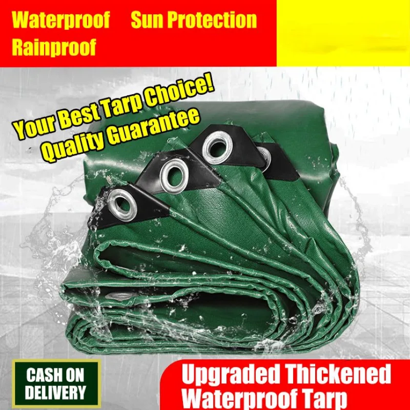 Double-sided Sunproof Tarpaulin Rain and Sun Protection Thickened Waterproof Tarpaulin Sunshade Cloth Canvas Rainproof