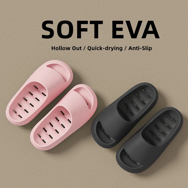 Eva Perforated Shower Slippers Non-slip Summer Slides For Unisex_voghion.com