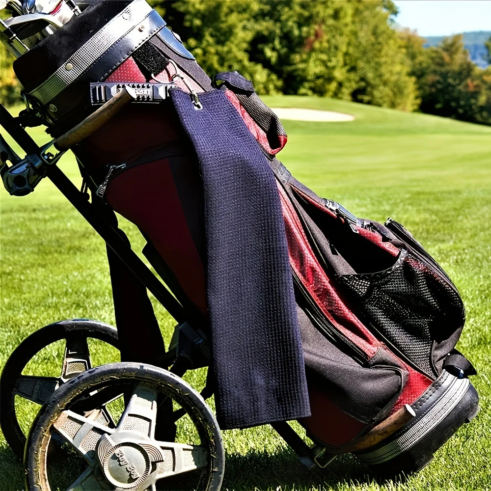 Golf Towel 1pc For Bags with Clip and Microfiber Waffle Pattern 30*50cm/11.8x19.6in
