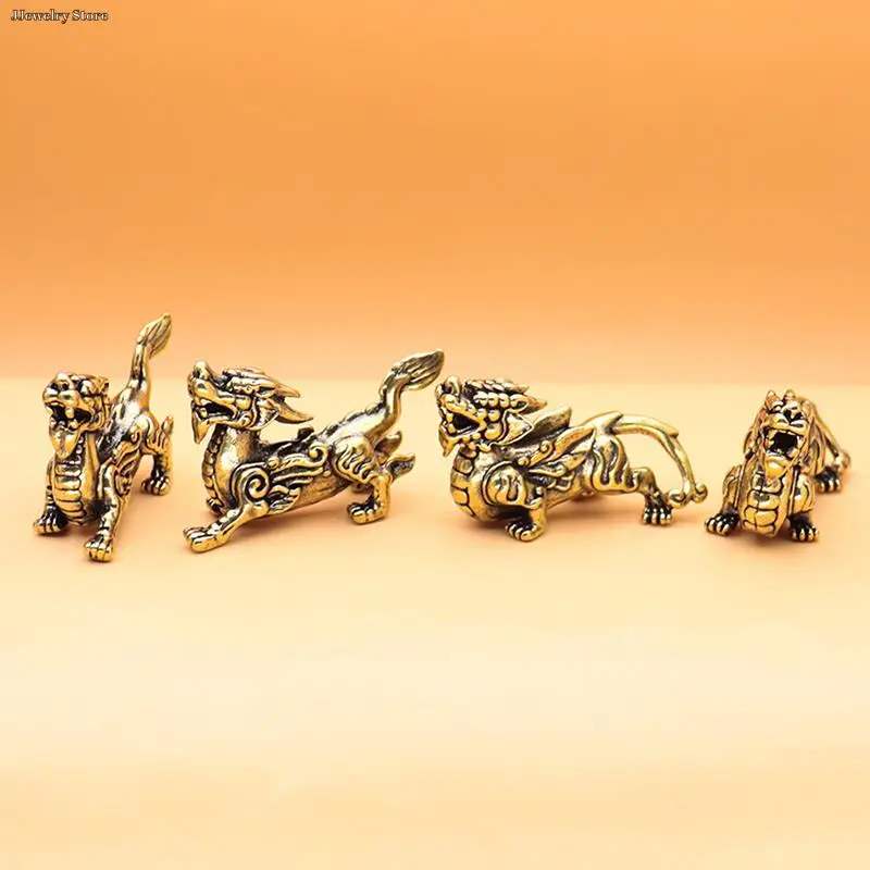 

Брелки на удачу золотистый дракон китайская зодиака двенадцать статуй золотистые Животные Скульптура декоративные статуэтки