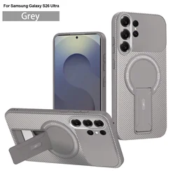 Carbon Fiber Magnetic Fold Stand Military Cover - Galaxy M12 (GRAY)