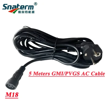 5 เมตรสายไฟ AC EU ซ็อกเก็ต M18 ประเภทขั้วต่อทองแดงสายไฟสําหรับ PVGS GMI 120 W-700 W Micro Power INVERTER 1