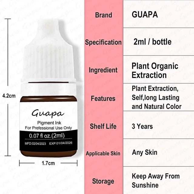 2ml Bottle Permanent Makeup Machine Use Liquid Microblading Pigment Paint Tattoo Ink Tattoo Supply For Eyebrows