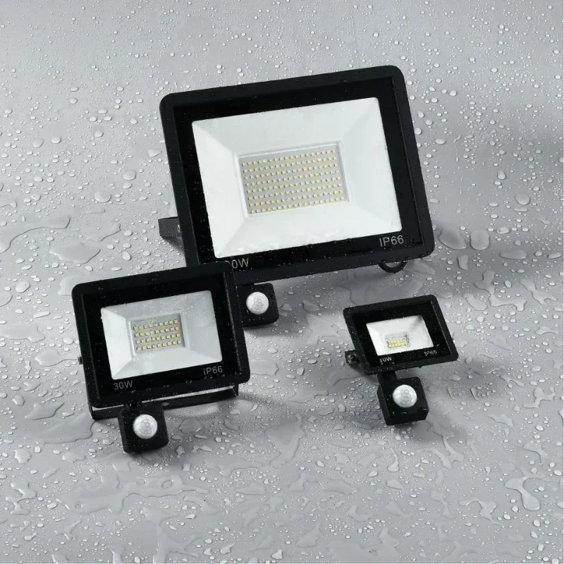 Led Flood Light Led Motion Sensor Light Motion Sensor LED Flood Light 50W 30W 10W AC 220V Waterproof IP65 Reflector Floodlight Lamp foco Led Exterior Spot Outdoor Light
