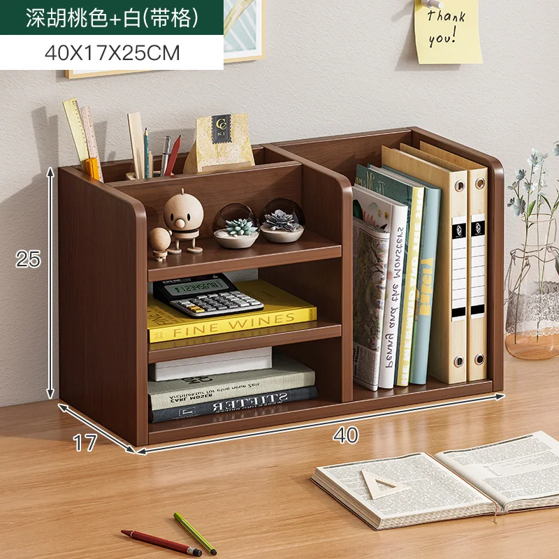 Petite étagère de bureau simple - Rangement multicouche - Économie d'espace  - Petite bibliothèque pour étudiants (Burlywood, 2 couches (30 cm de