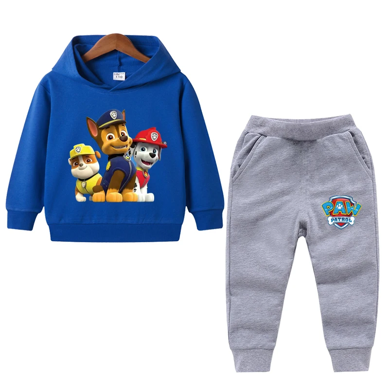 1-8 Years Children Baby Boys PAW Patrol Sweatshirt Sets Childrens Tops+Pant Kids Boys Girls Clothes Cartoon Hoodies Suit exercise clothing sets	