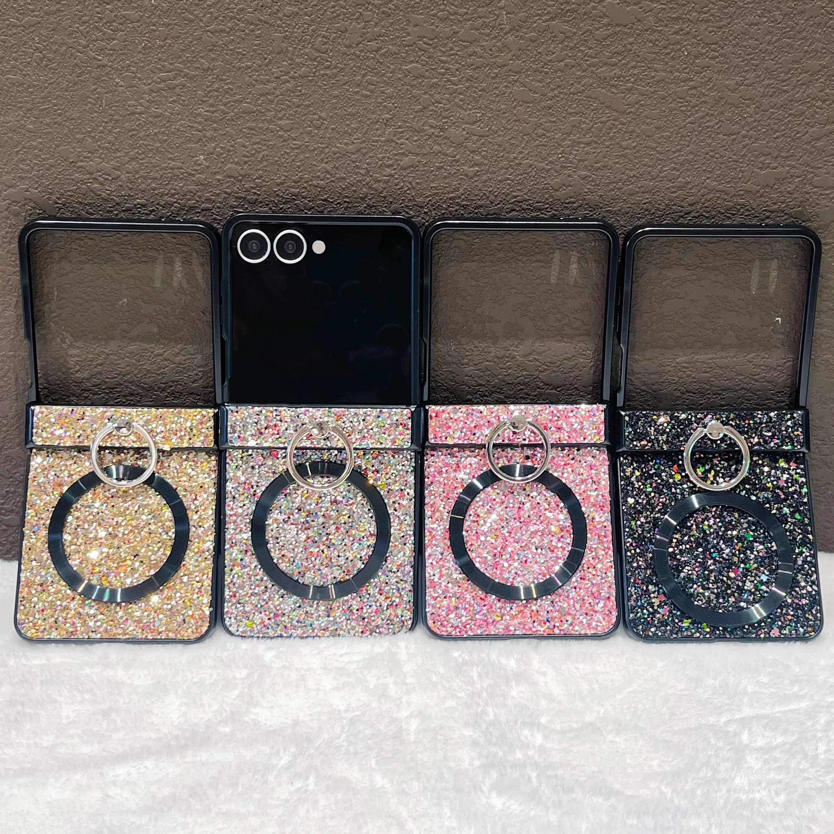 Shining Glitter Magnetic Ring Bracket Case for Samsung Galaxy Z Flip Series