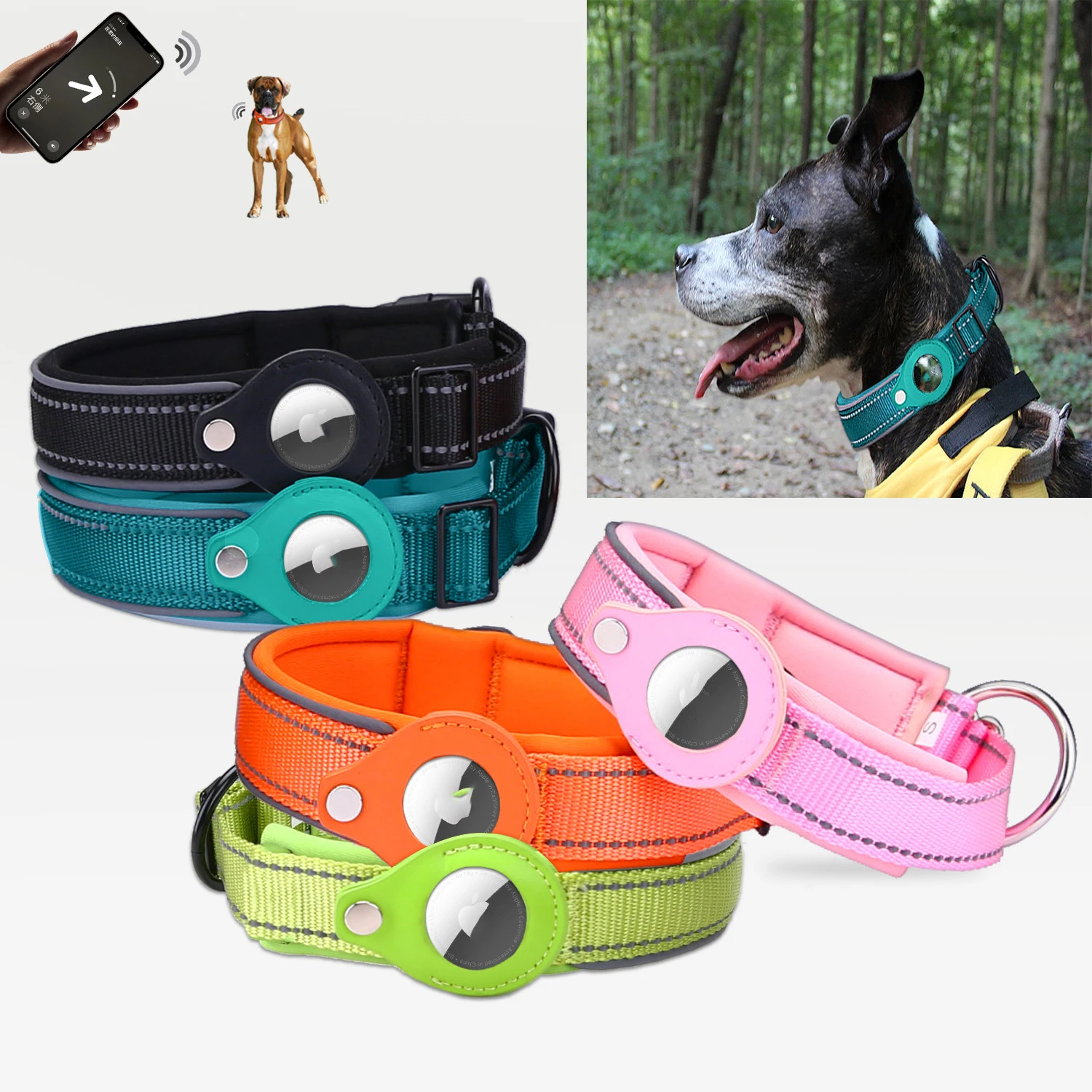 Anti Lost Pet Dog Collar for Airtag Tracker Protective Case Adjustable