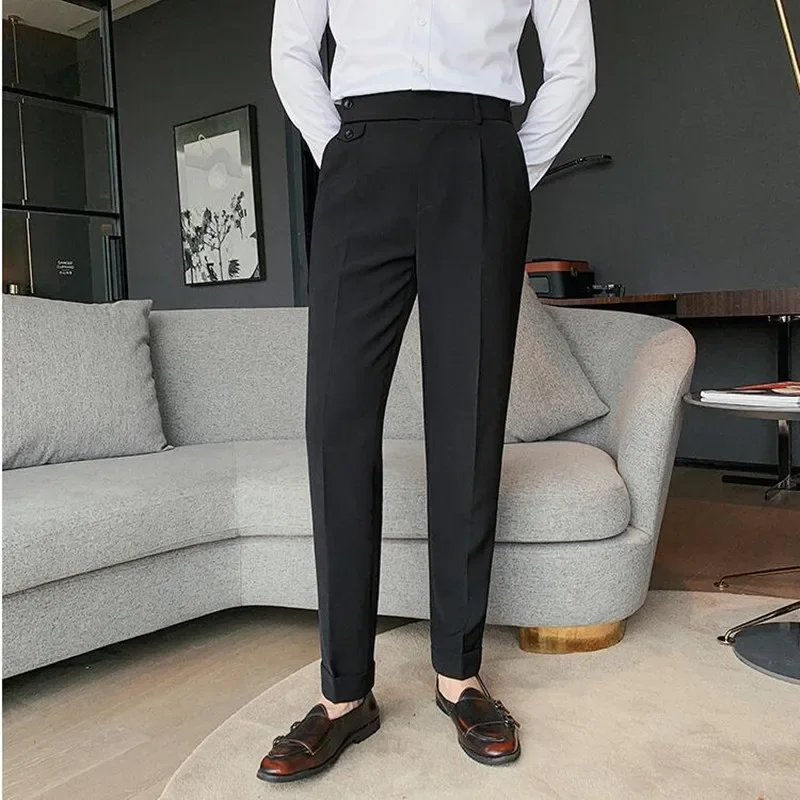 

Men's Suit Pants Spring Fashion Business Casual Slim Dress Pants Male Street Wear Social Formal Straight Pantalon Clothing
