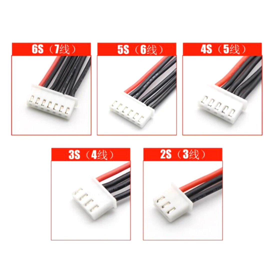 10pcs 2S 3S 4S 5S 6S 실리콘 와이어 22AWG 10CM 긴 균형 충전 케이블 B6 LiPo 배터리 용 NEW