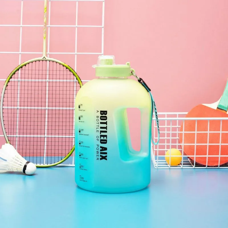2.2L Large Sports Water Bottle Capacity Portable Cup with Straw Gym Traveling Hiking Camping Fitness Water Kettle