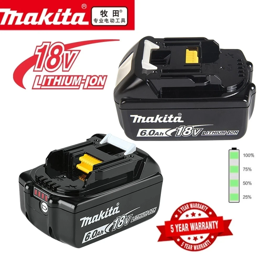 

100% совместимая с Makita 18 в 6.0Ah перезаряжаемая батарея для электроинструмента литий-ионная сменная батарея LXT bl1830 BL1860B BL1860 BL1850 DHP482