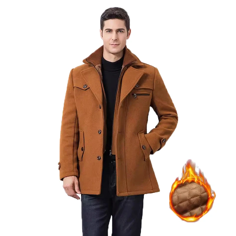 

Мужские куртки, зимнее шерстяное пальто, приталенные куртки, мужская повседневная теплая верхняя одежда, куртка, пальто, полупальто, Мужской Блейзер, стандартный размер