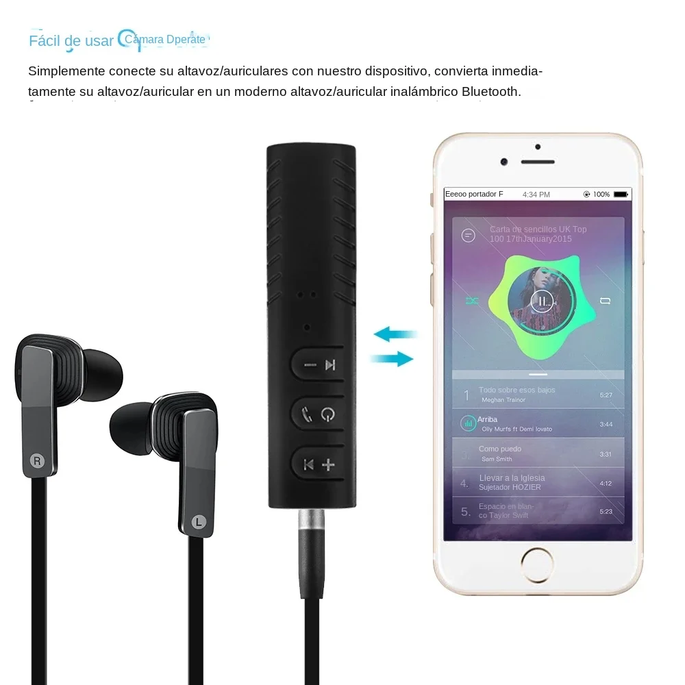 Wireless Bluetooth-compatible Audio Receiver 3.5mm Jack AUX Car Audio Transmitter Mobile Phone BT 5.0 Speaker Adapter Handsfree bluetooth adapter bluetooth audio receiver bluetooth transceiver adapter audio adapter bluetooth aux adaptor
