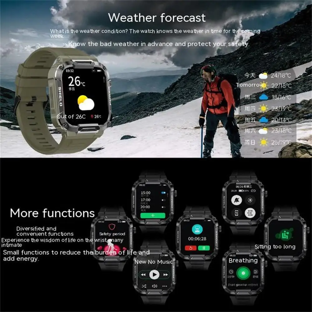 Mk66 Smart Watch Outdoor Bluetooth compatible Call Music Play Sports Bracelet Heart Rate Monitor Health Smartwatch