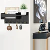 Rustic Wood Key Holder with Shelf Wall Mounted Decorative Key Rack And Mail Organizer 6 Key Hooks for Living Room Entrance 5