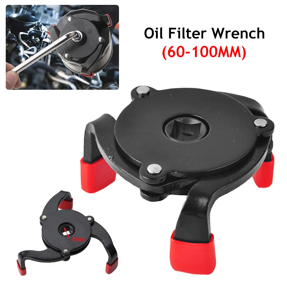 

Universal Oil Filter Wrench Tool 60-100mm Car Repair Adjustable 3 Way Oil Filter Removal Tool Interface Special Tools