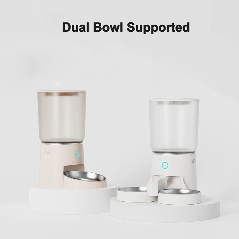 

APP Control Automatic Pet Feeder,4.2L 2.4G Wifi Enabled Pet Feeder,Dual Bowl Automatic Pet Food Dispenser For Cats&Dog