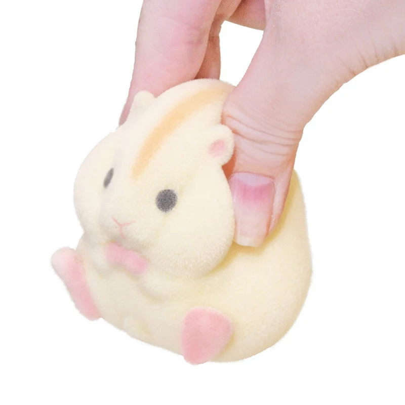 Flocking Doll Cute hamster Children Plush Toy Capsule toys kawaii fatty milky hamster flocking plush dolls gashapon toys pet toys fashion dolls hamster toy