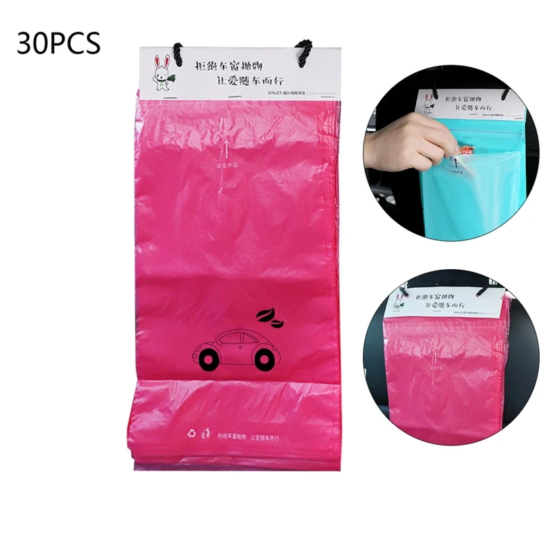 30/50pcs Easy Stick-On Car Trash Bags Leakproof Garbage Bags for Bedroom Auto car trash bag