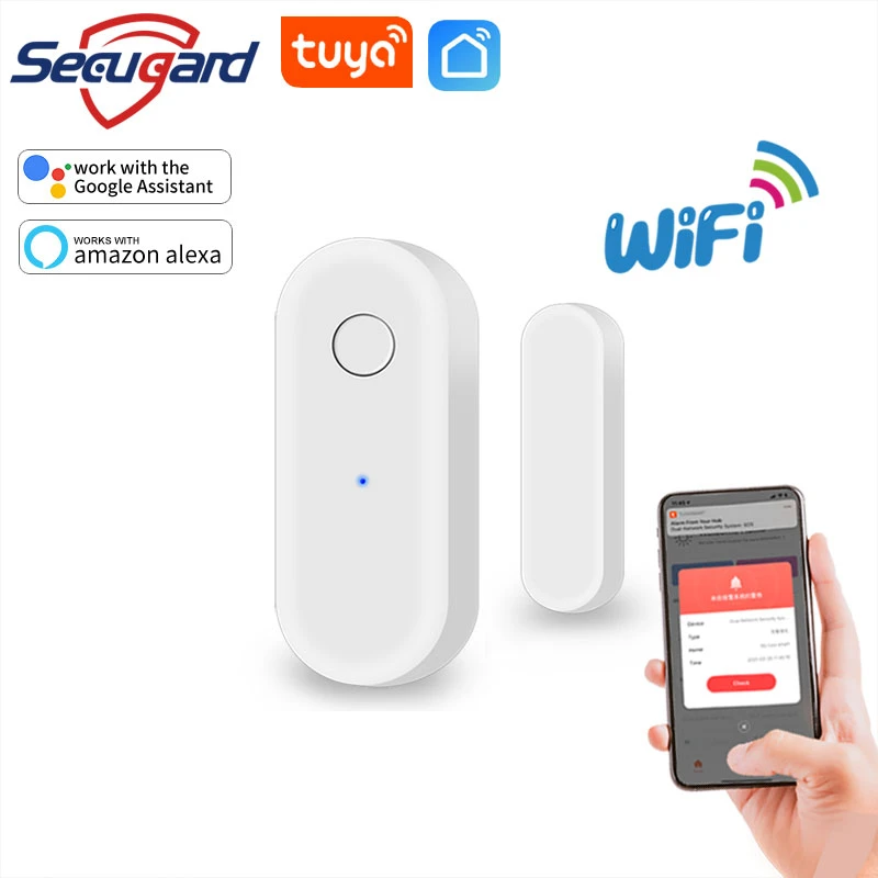 Tuya WiFi Door Sensor Door Window Detector Open / Closed Detectors Smart Home Security Alarm Compatible Alexa Google Home