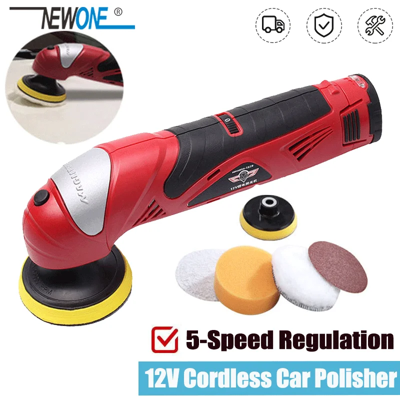 12V 2.0Ah Polishing machine Lithium battery Car polisher 5 level adjustment of speed Sanding Machine Waxing Power Tool