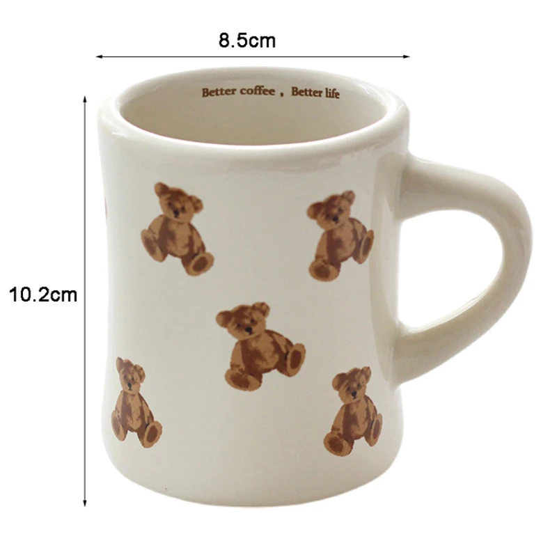 Korean Kawaii Chocolate Bear Mug Ceramic Coffee Cup for Bear Lovers Coffee  Lovers Retro Mugs Home and Kitchen Decor Gift - AliExpress