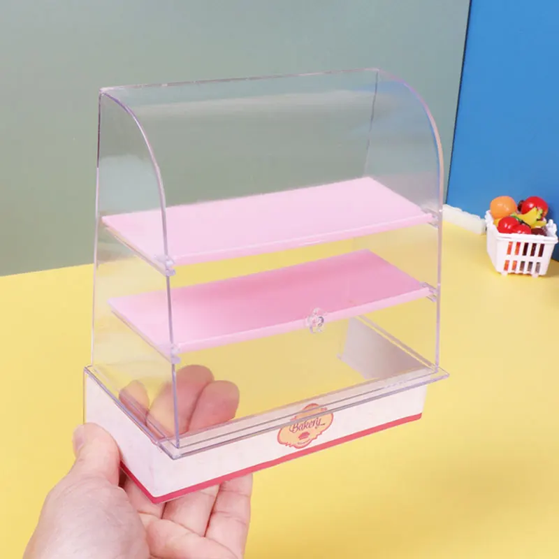 Dollhouse Mini Cake Display Counter Showcase Dessert for Barbie Blyth Ob11 Bjd 1/6 Dolls Pretend Play Supermarket Kids Toys Gift 3