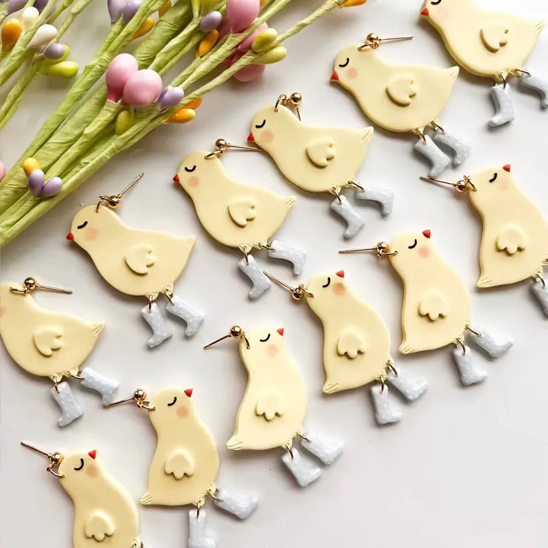 New Chick/duck/rooster Shape Polymer Clay Cutters Cute Soft Pottery Mold DIY Earrings Necklace Jewelry Cutting Pottery Tools polymer clay tools,pottery tools,clay sculpting tools,pottery sculpting tools,clay craft tool