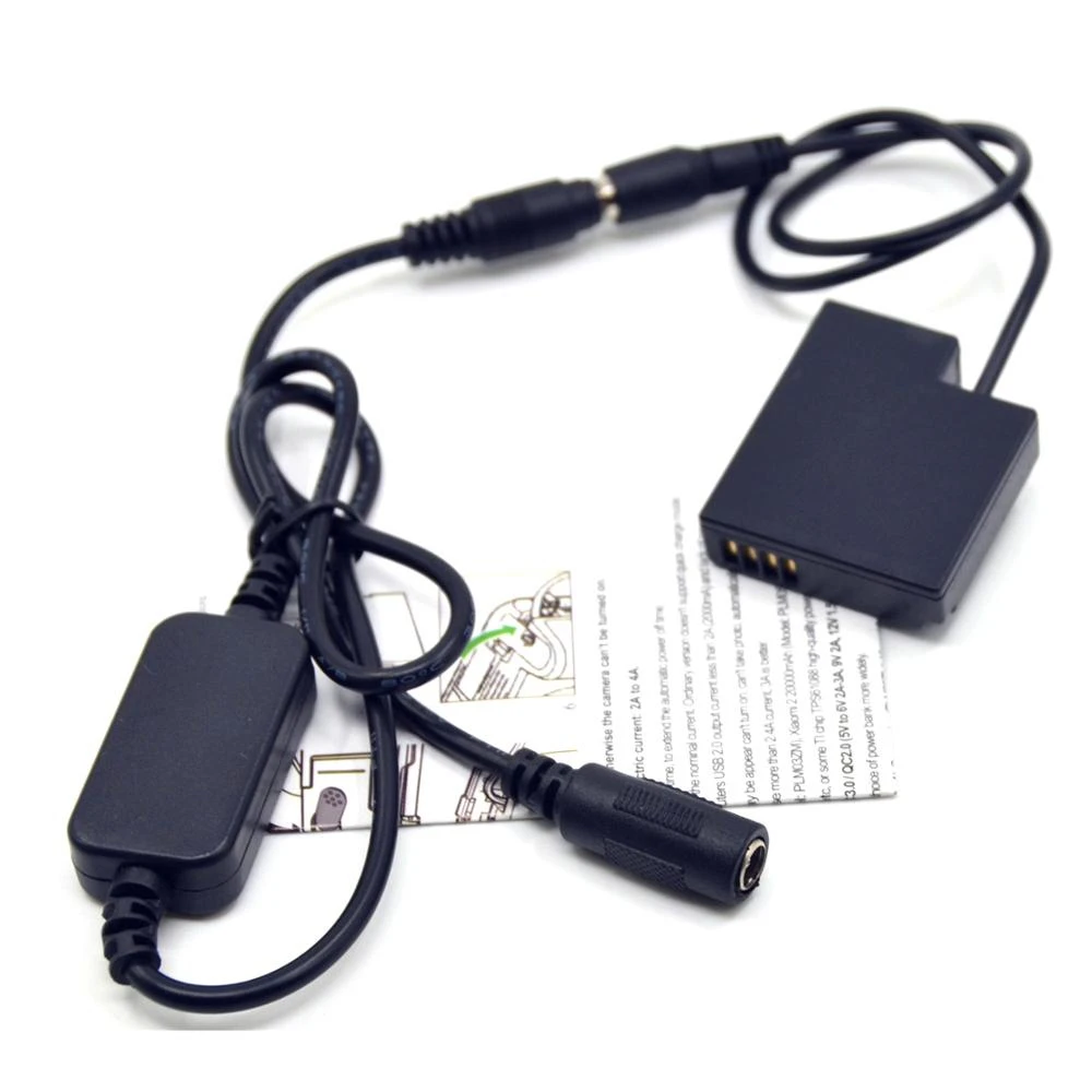 12V-24V Step-Down Power Adapter Cable + DMW-DCC15 Dummy Battery DMW-BLH7E BLH7EPP for Panasonic DMC-GM1 GM5 GF7 GF8 LX10 LX15