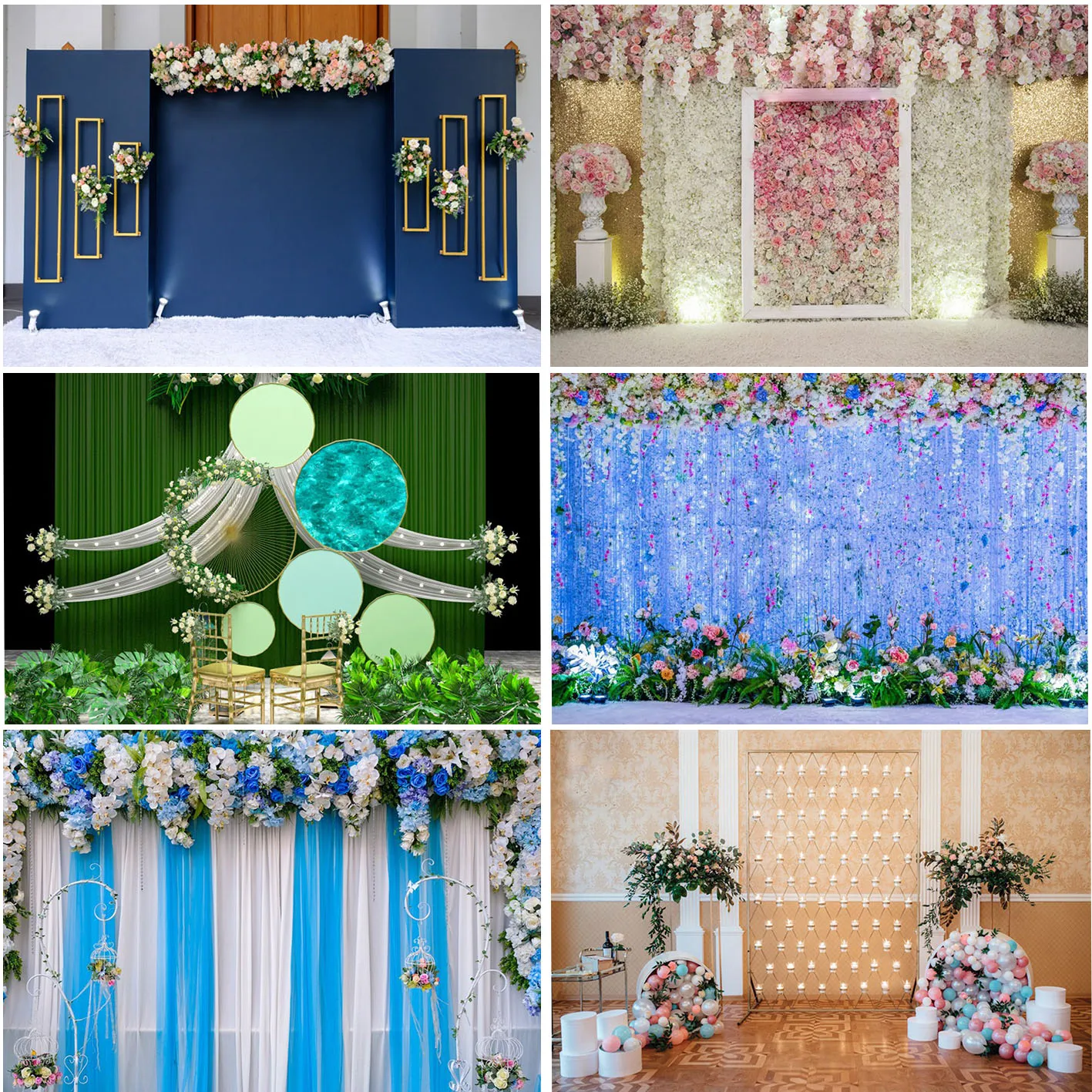 

Wedding Bride Celebration Party Decoration Photography Backgrounds Customized Bridal Shower Lights Stage Photo Booth Backdrops