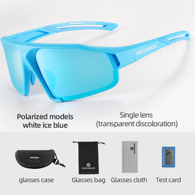 RockBros Cycling PC Photochromatic Black Blue Glasses 100% UV400 Bike Goggles 