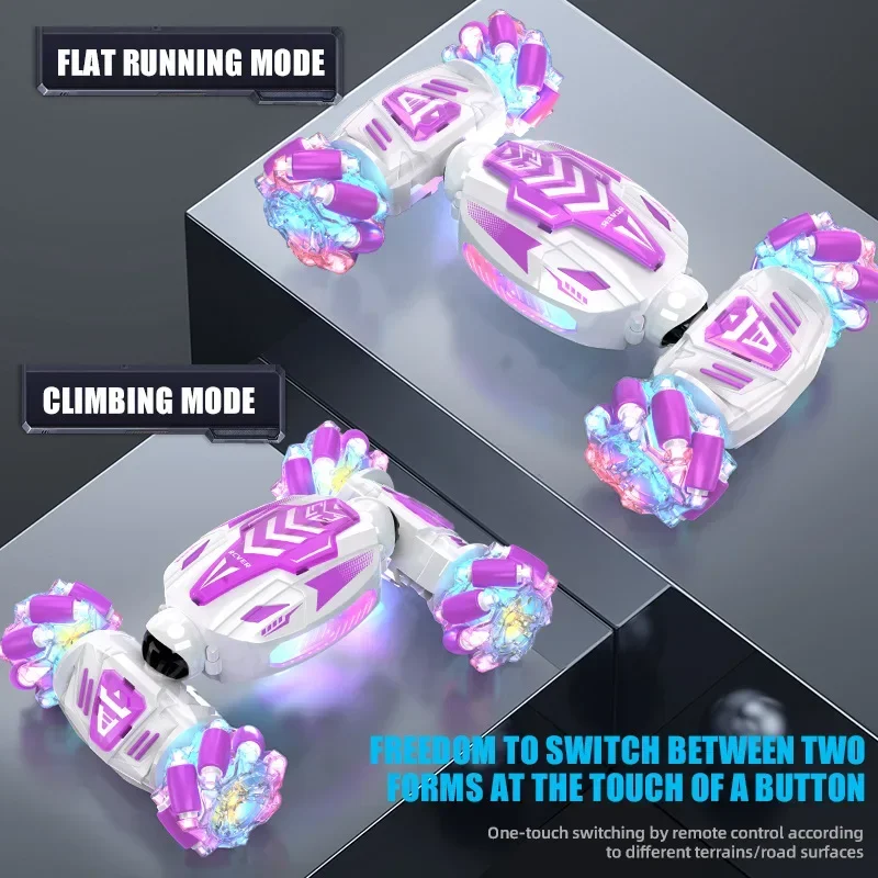 4WD Stunt RC Car With LED Light Gesture Induction Deformation Twist Climbing Radio Controlled Car Electronic Toys for boys Kids