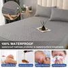 Waterproof Thicken Bed Cover Solid Color Mattress Protector Skin-Friendly Queen King Double Fitted Sheet Mat 90 150 180x200cm 3