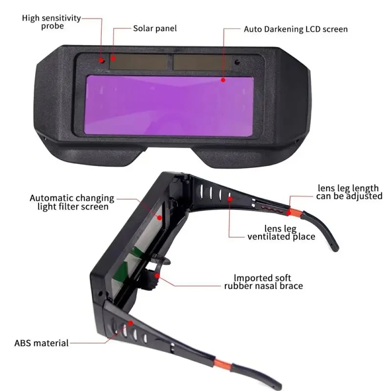 Solar Powered Welding Helmet Auto Darkening Welding Goggles LCD Welder Glasses for TIG MIG MMA Plasma Welder Glasses welding helmet