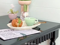 1/6  Dollhouse Living Room Kitchen Accessories   Vintage square table table/dining table Mini Furniture 2