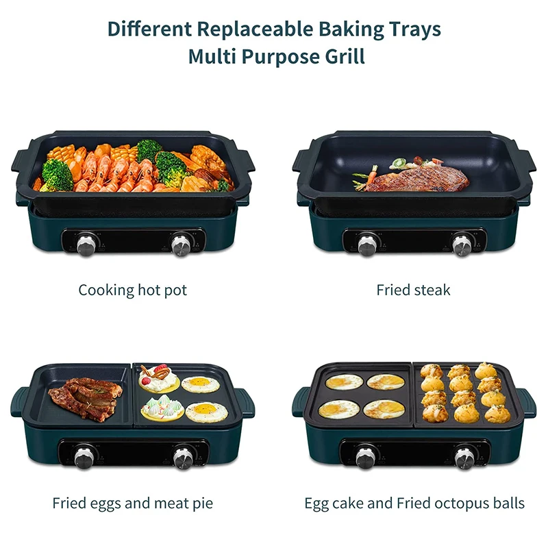 220V multi-functional cooking pot household network red split pot electric hot pot barbecue electric cooking pot barbecue one po 4