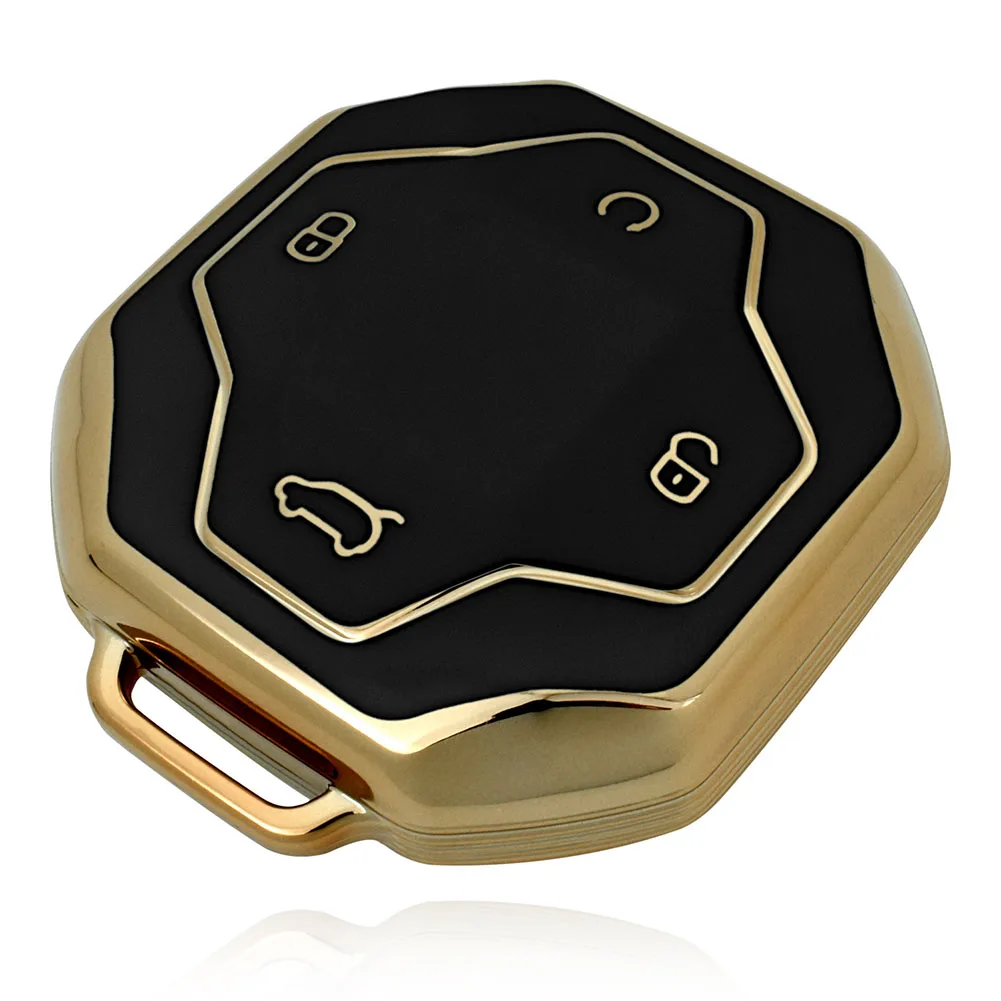 

TPU Protective Cover for Chery For Jetour T2 Traveler 4 Buttons Durable Material Full Protection Gold Edge Detail