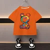 Boys Cotton T-shirt Cartoon Graffiti Bear Printed Girls Tees Summer Short Sleeve Children Tops High Quality Casual Kids Clothes 2