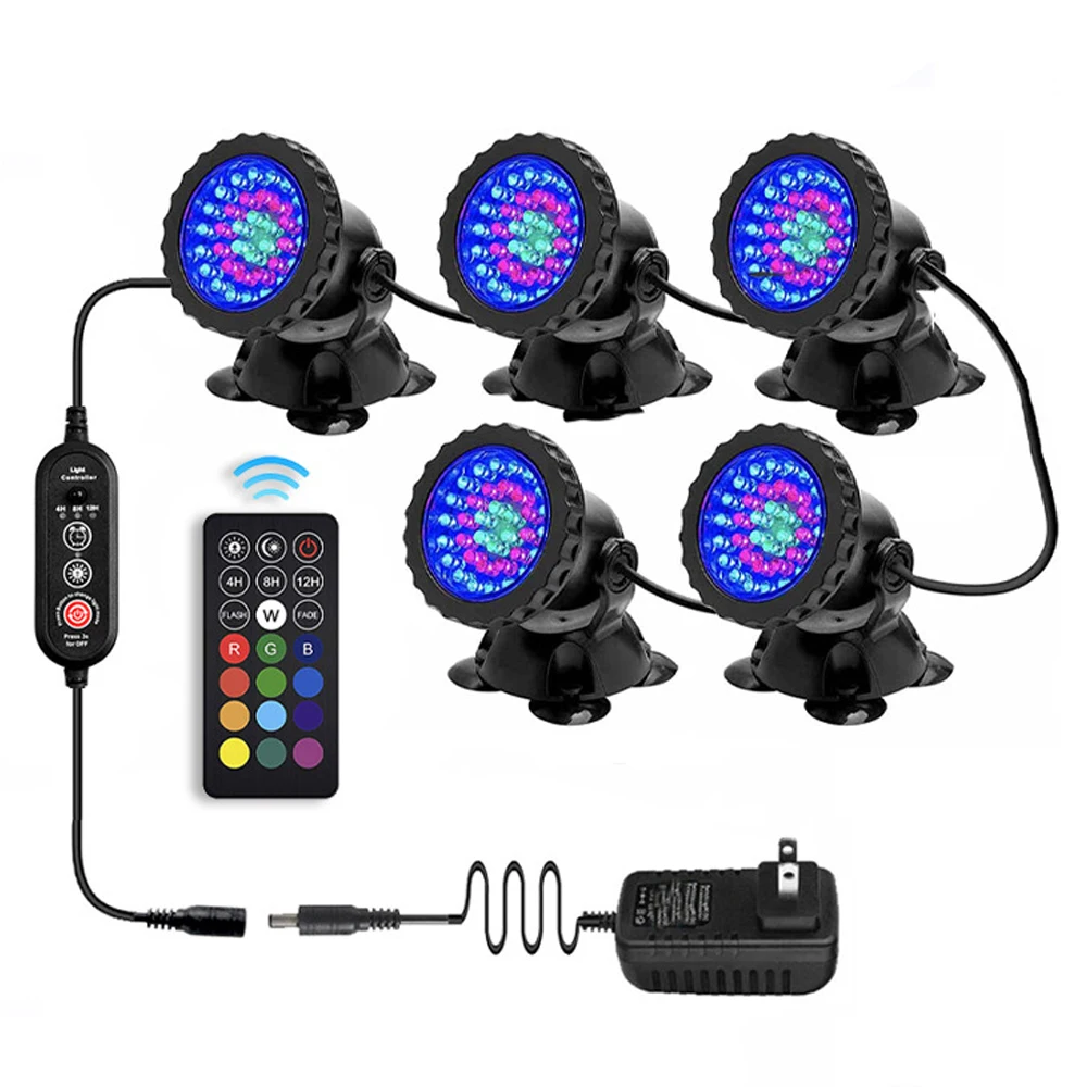 DC12V RGB LED Underwater Light Remote Timer Dimmable Swimming Pool Lamp For Garden Fountains Pond Tank Patio Landscape Spotlight easyguard plug play factory key remote starter fit for selected bmw 2013 2018 i01 i12 i15 wth oem push start button dc12v