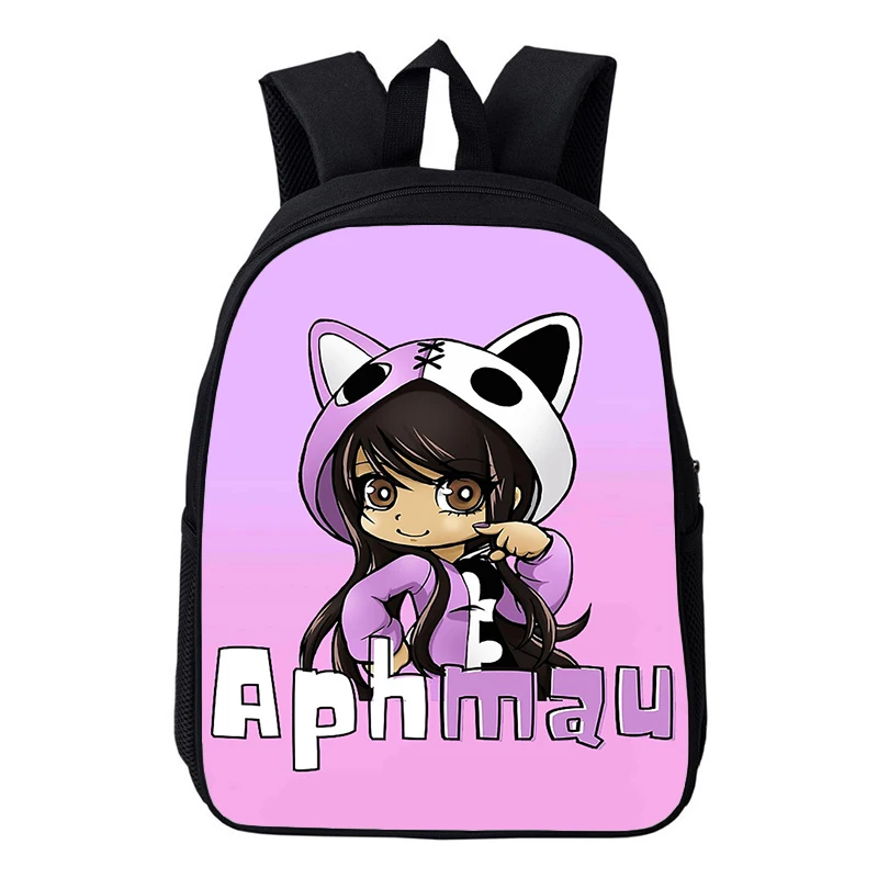 

Школьные портфели Aphmau 12 дюймов, водонепроницаемый детский садовый рюкзак с принтом APHMAU для девочек и мальчиков, маленькая сумка для книг для малышей