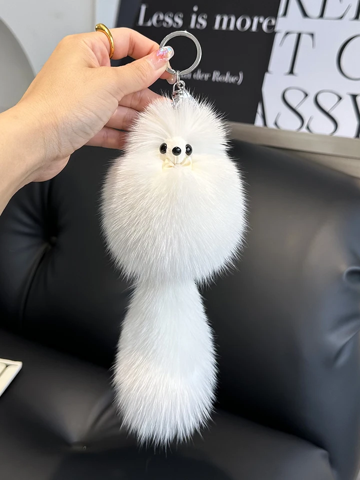 2024 かわいいリアルキツネのおもちゃキツネの毛皮キーホルダー