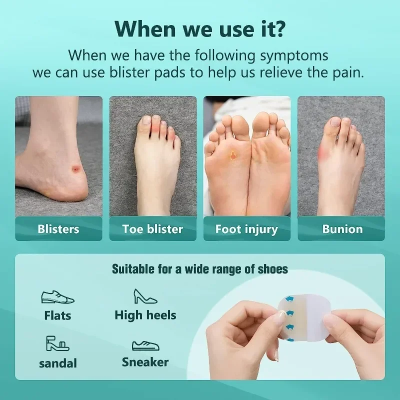 10pcs Tech Love Invisible Gel Blister Patch Blister Plaster Effectively Relief Bunions Calluses and Heel Pain Foot Care Tools