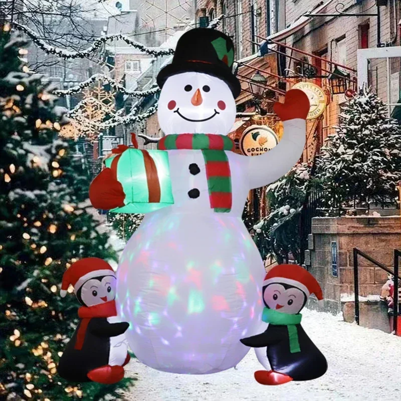 Pupazzo Di Neve Gonfiabile Natalizio Dynaming Con Luci LED Rotanti - 1,8 Metri, Impermeabile, Con Telo Ponderato E Picchetti Per Esterno E Interno