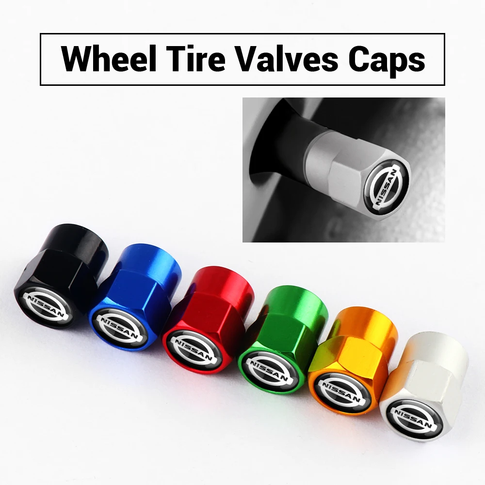 4Pcs Car Tire Valve Caps Aluminium Alloy Wheel Auto Accessories For Nissan Nismo GTR 370Z Maxima Sentra Megane Tire Valve Caps