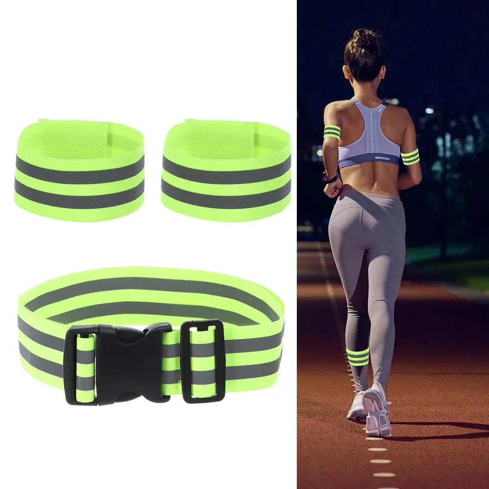 Reflective Straps 2 Reflective Strips Running Night Walking Luminous Wristband Glow Belt Reflective Band Strap Safety Straps